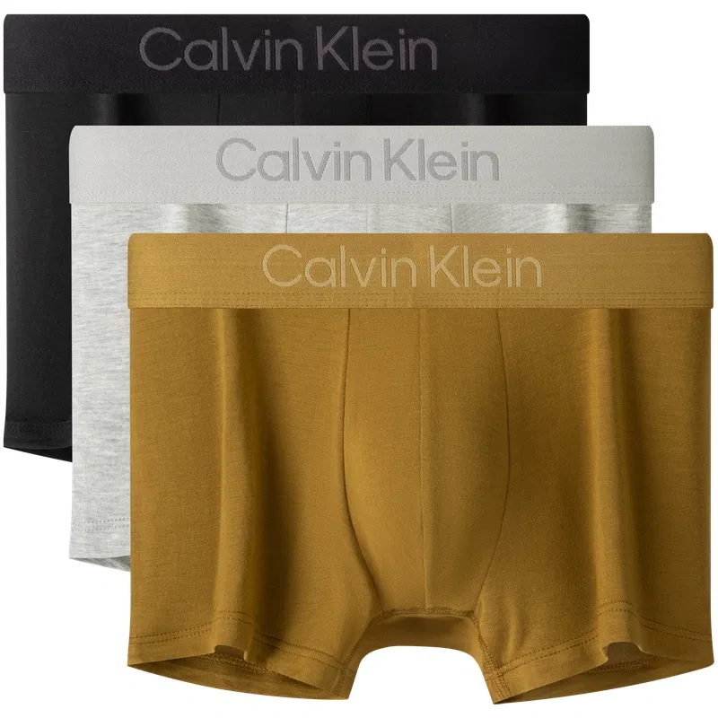 Мужской комплект боксеров с принтом Calvin Klein, Space Black/Heather Gray/Dark Khaki