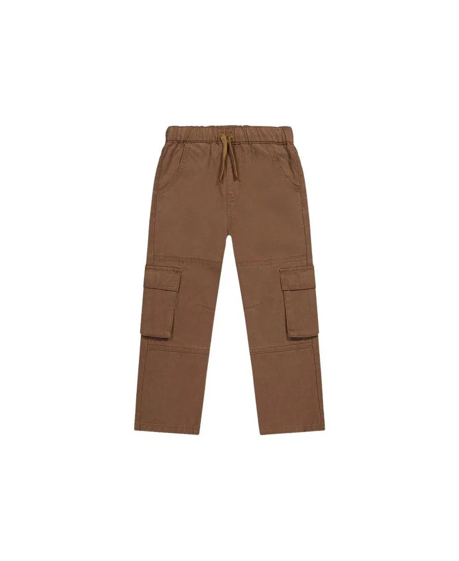 Брюки из твила с карго-карманами, модель Boys Must-Haves Deux par Deux, Neutral Brown