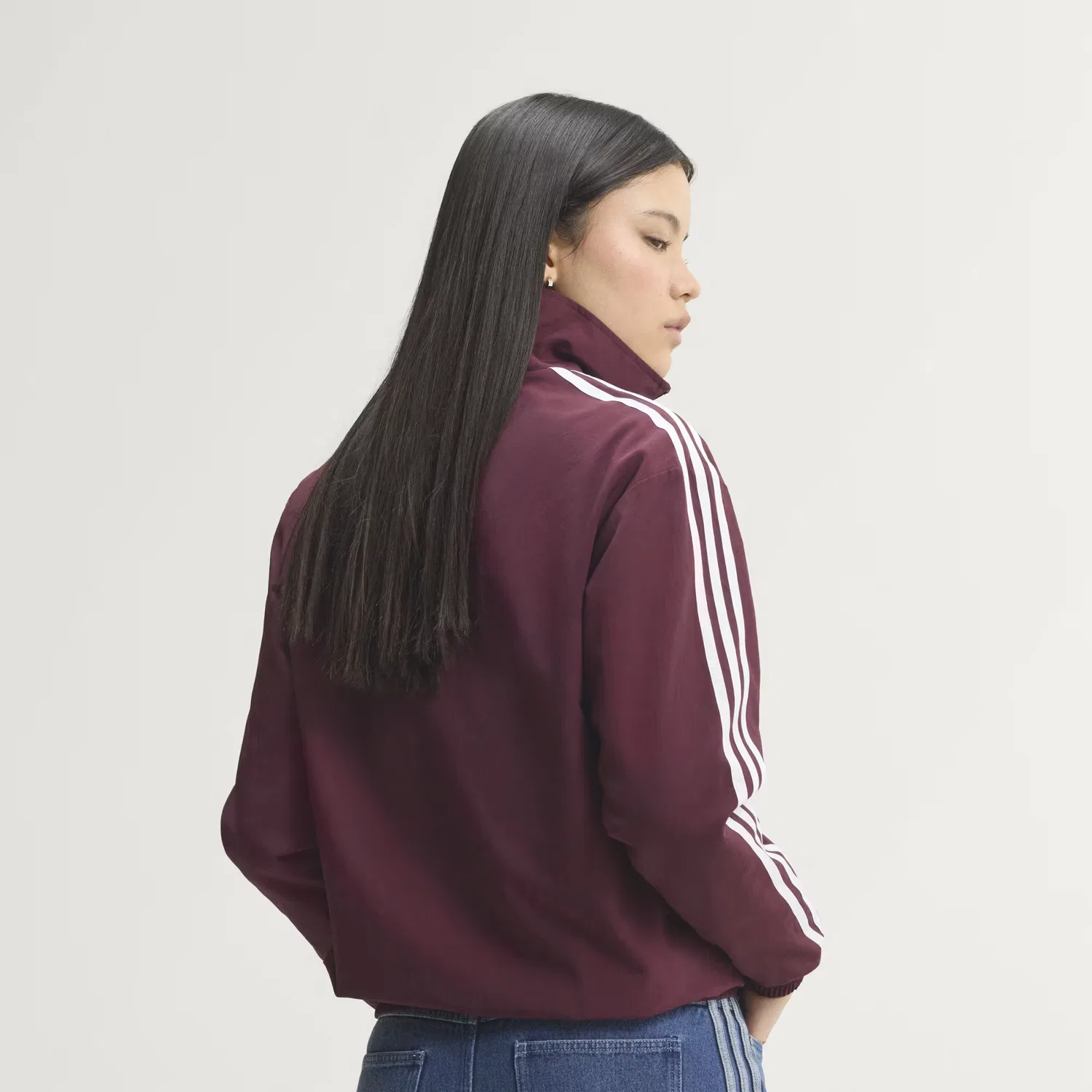 Женская спортивная куртка свободного кроя с цветочным принтом Floral GFX Firebird Adidas Originals, бордовый — фото 2