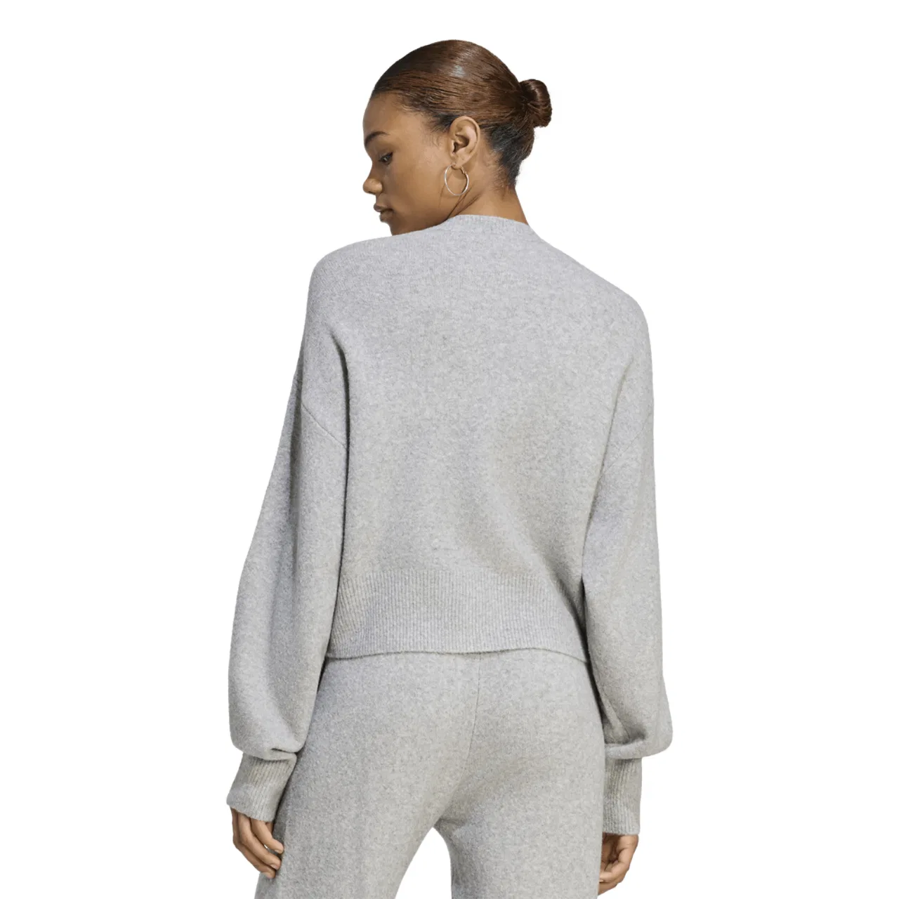 Женский кардиган с длинным рукавом, свободного кроя, adidas Originals Essentials Knit Cardigan, adidas, Medium Grey Heather — фото 2
