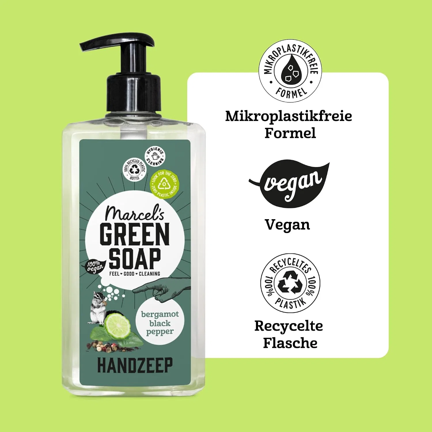Жидкое мыло для рук Black Pepper & Bergamot, Marcel's Green Soap, набор 6x500 мл — фото 4