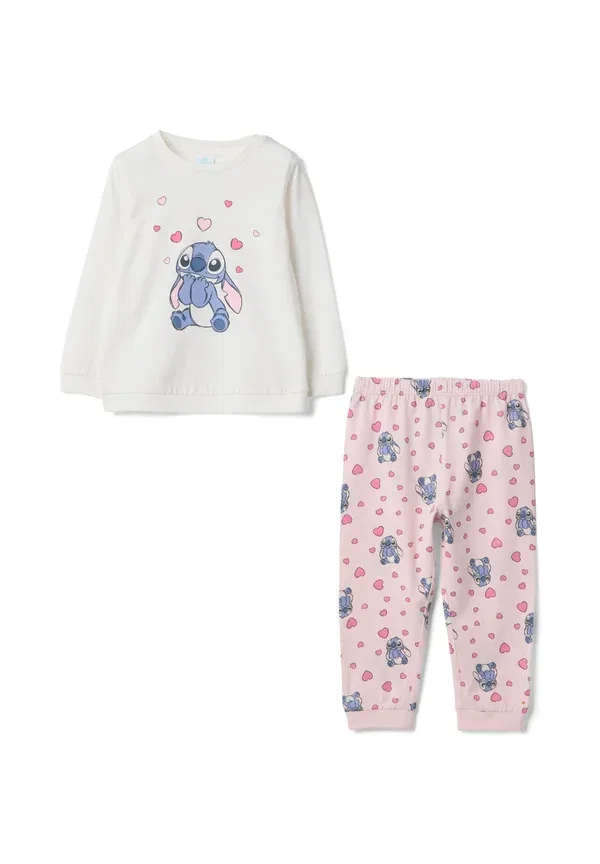 Пижамный комплект с принтом With stitch print set Ovs, розовый/белый