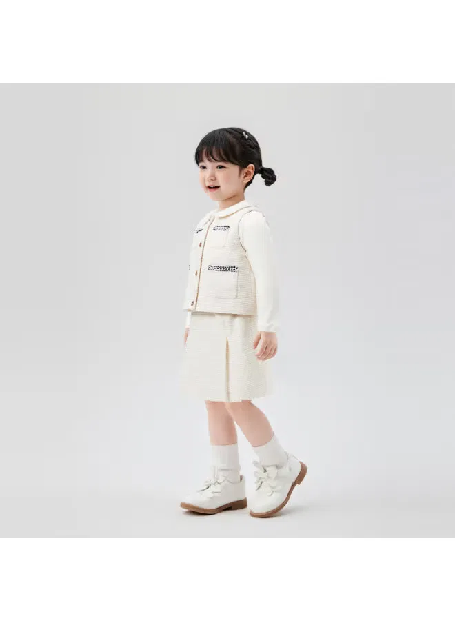Комплект детский с длинным рукавом, из 3 предметов, Little Chanel Style, Balabala, бежевый — фото 3