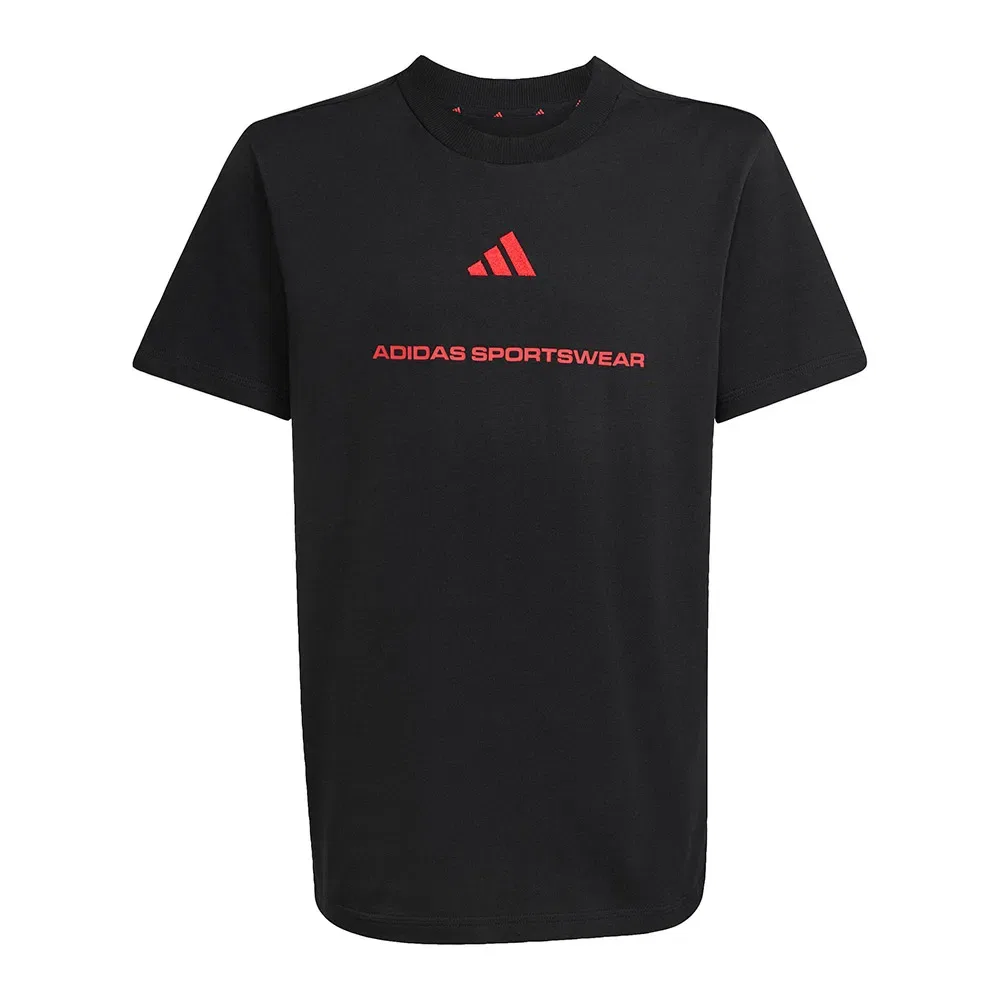 Футболка с коротким рукавом Adidas Slogan Single Jersey, черный — фото 3