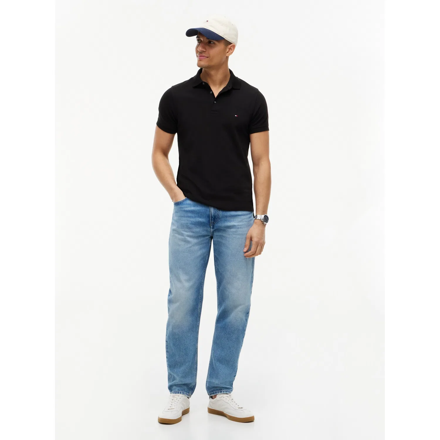 Мужское поло с вышивкой 1985 SLIM POLO Tommy Hilfiger, Black — фото 4