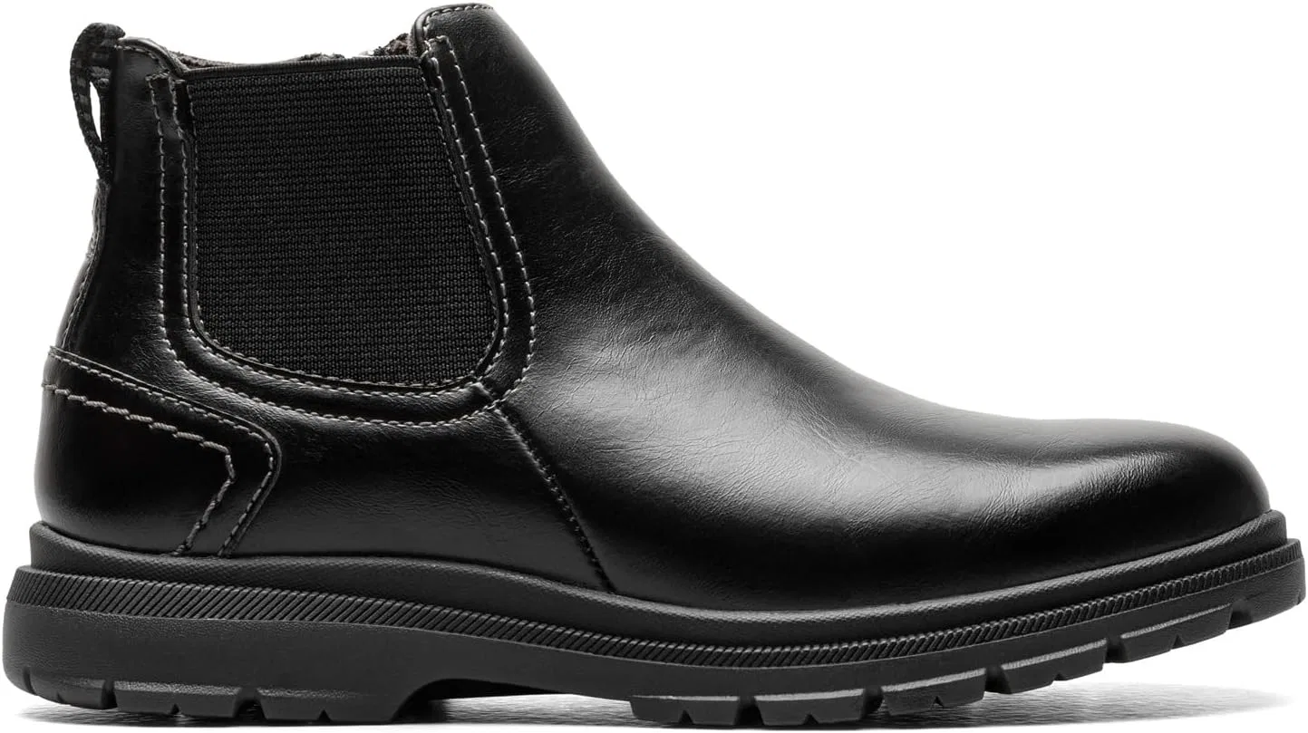 Детские ботинки для мальчиков с гладким мысом Florsheim Lookout Jr., Black — фото 2