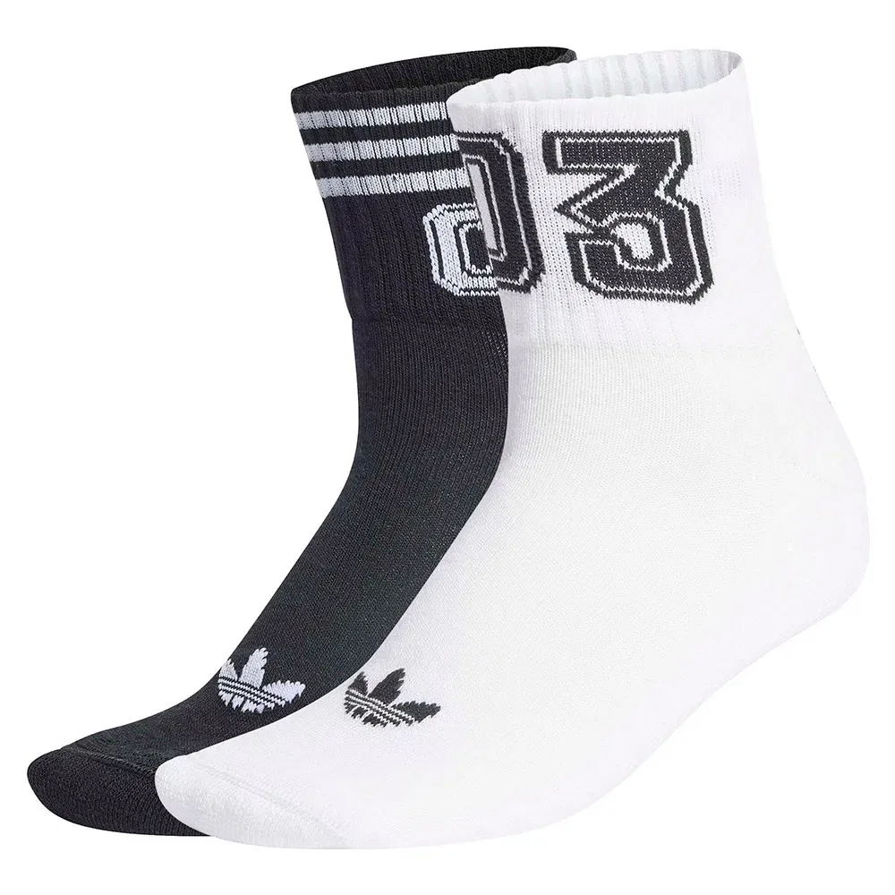 Носки Adidas Originals 3 Stripes 03 Quarter 2 шт, белый