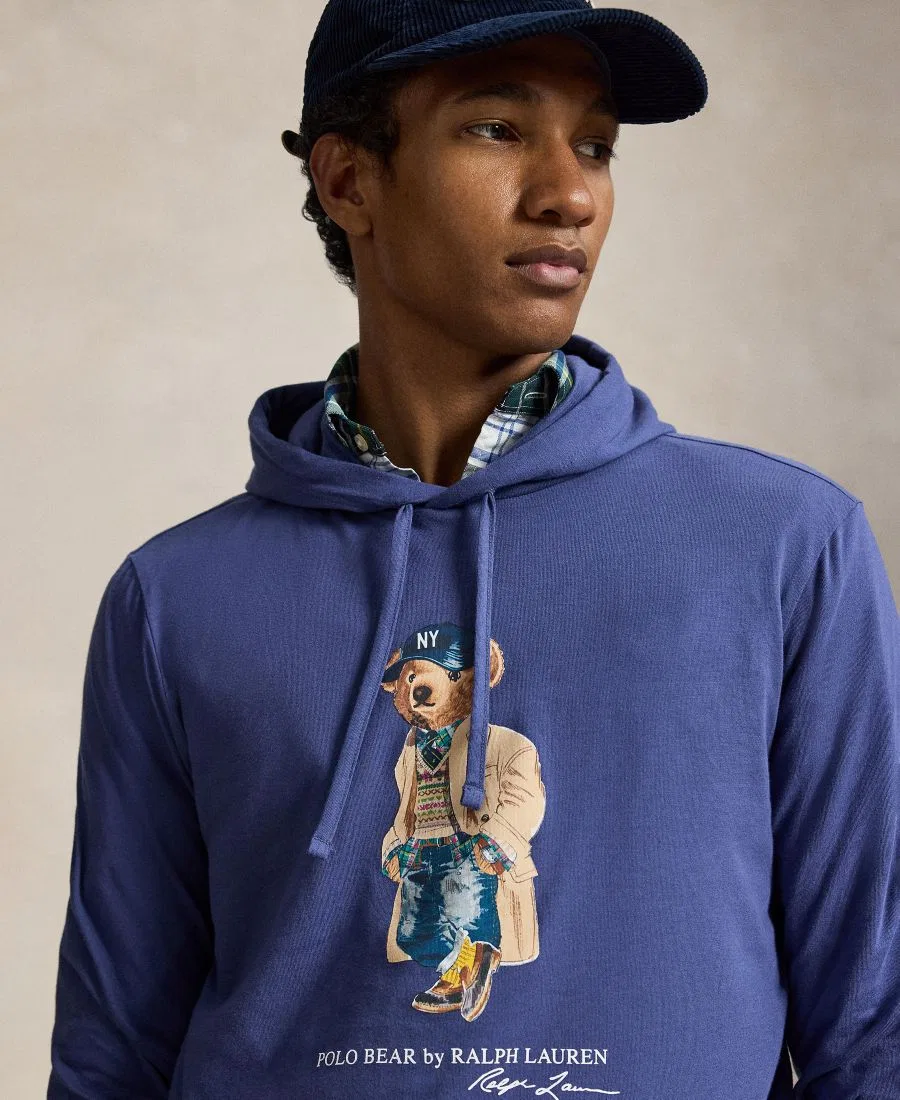 Худи с капюшоном с принтом Polo Bear Polo Ralph Lauren, Light Navy — фото 4