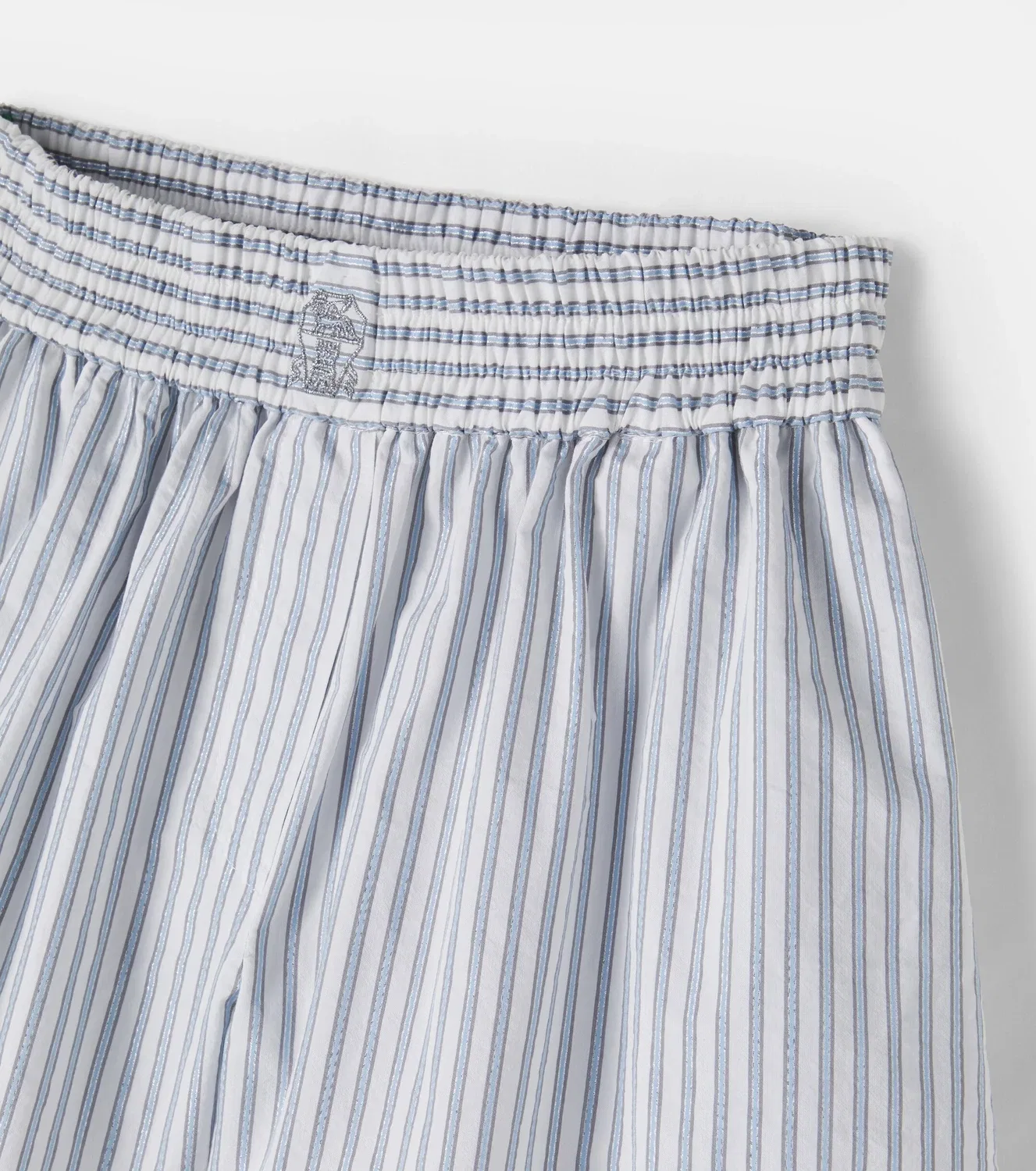 Шорты хлопковые Brunello Cucinelli Kids, голубой — фото 4