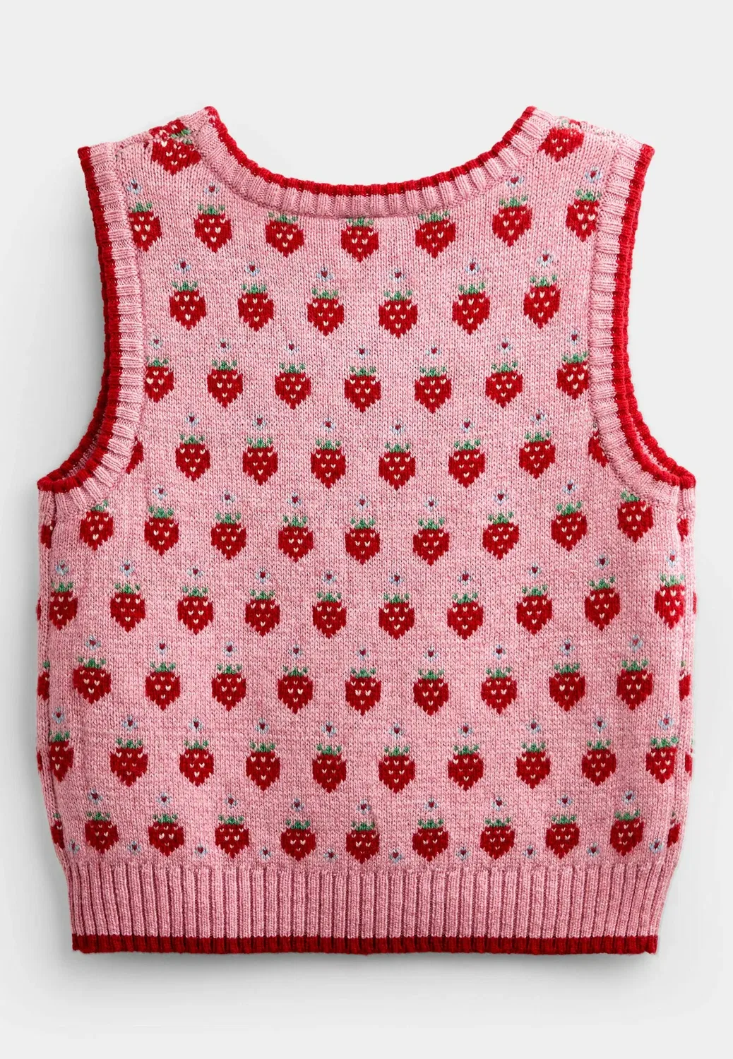 Вязаный жилет - топ Jojo Maman Bébé, Light Pink Strawberry — фото 2