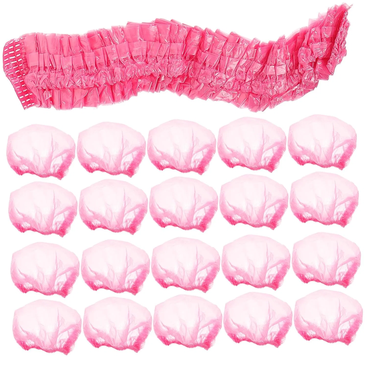 Шапочка для душа набор 500 шт, LALADEFIEE, пластик, 44x44 см