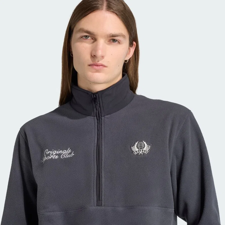 Мужской свитшот с четвертью молнией Originals JX8191 adidas, Серый — фото 4