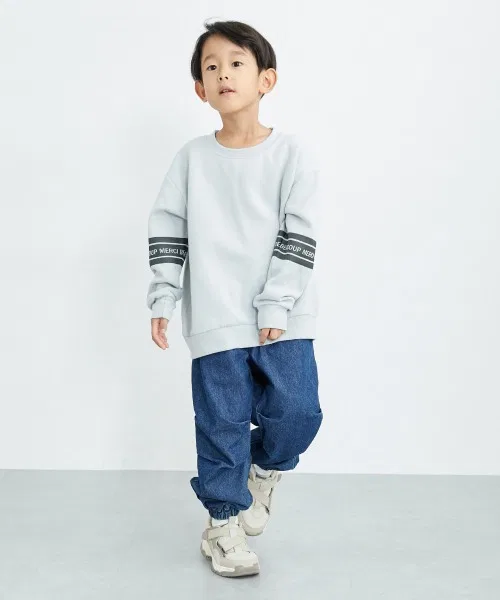 Детский свитшот с длинным рукавом с принтом, Big Silhouette QUNTSTYLE, Khaki — фото 3
