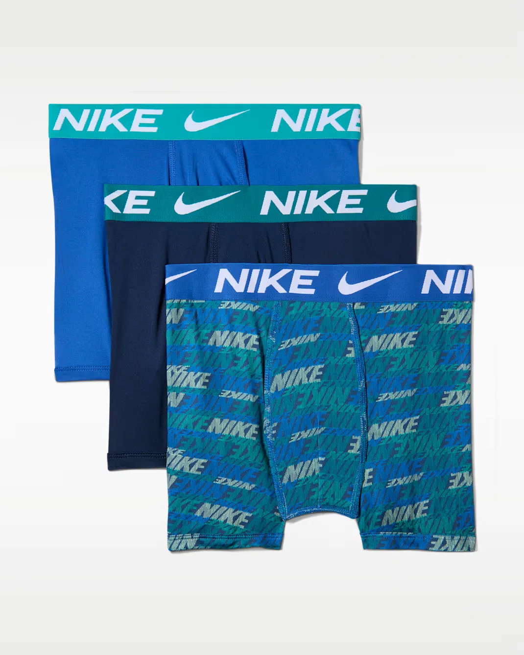 Трусы-боксеры Dri-FIT Micro Print для детей постарше (3 шт.) Nike, Bright Spruce