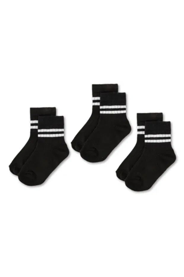 Детские носки с полосками комплект из 3 пар Novibaby, Black