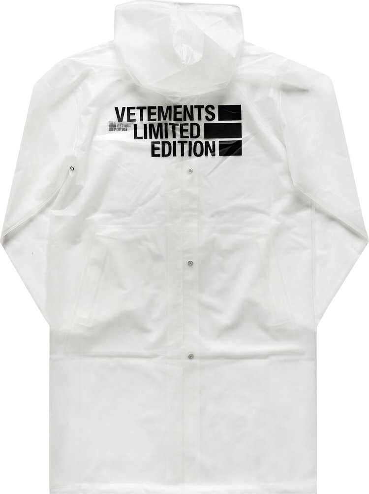Дождевик Vetements Big Logo Limited Edition Raincoat 'Transparent