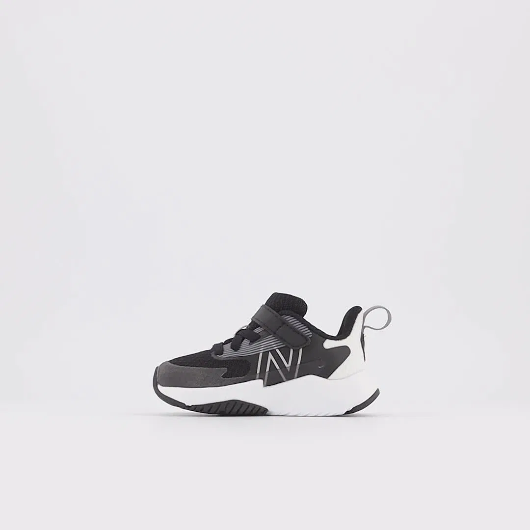 Детские кроссовки на шнурках с верхней застежкой Rave Run v2 New Balance, Black With White — фото 3