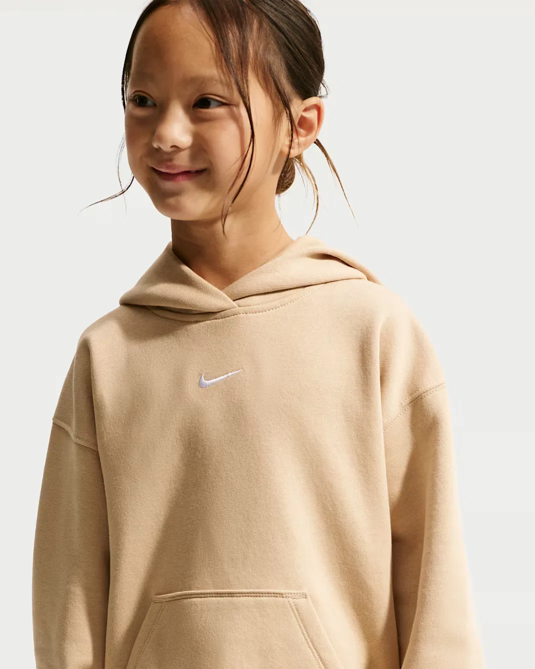 Детская флисовая толстовка с капюшоном от Studio Nike Sportswear, Linen — фото 3
