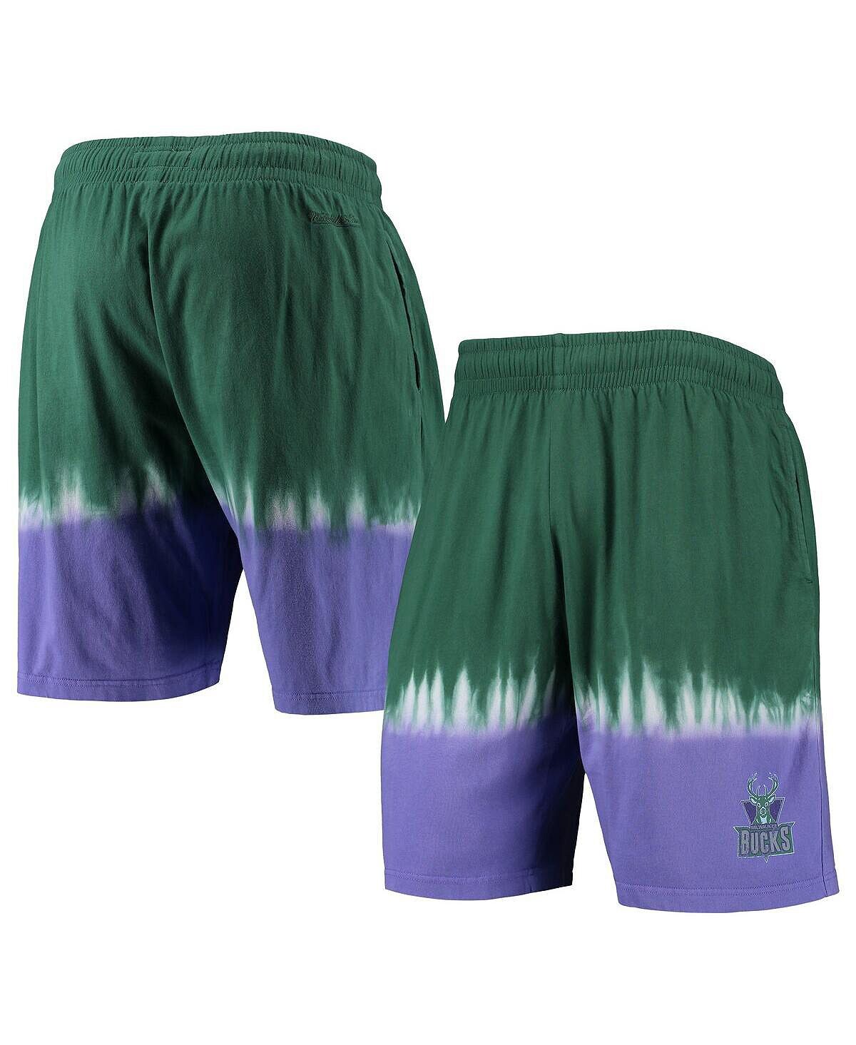 

Мужские зелено-фиолетовые классические аутентичные шорты milwaukee bucks hardwood Mitchell & Ness, мульти