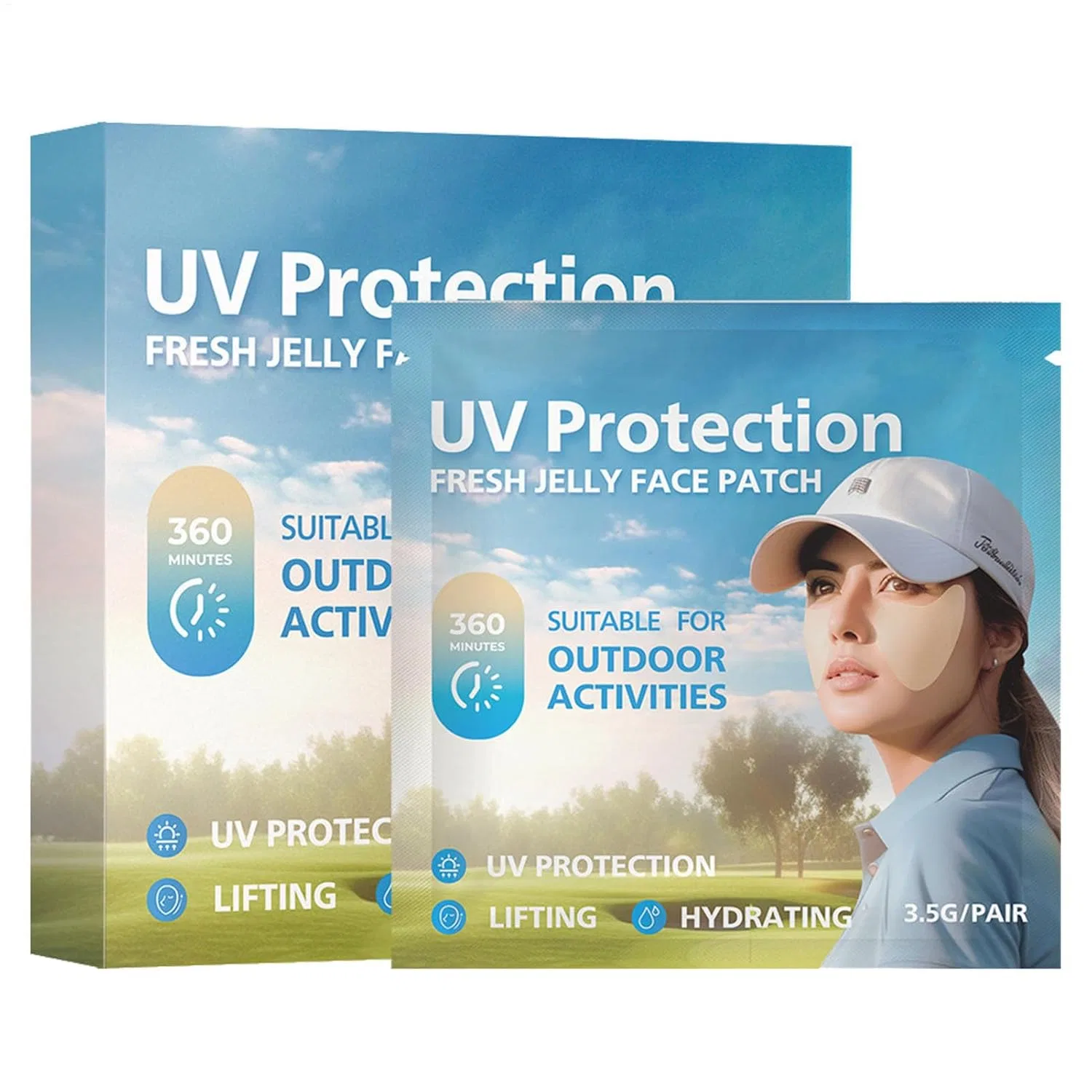 Патчи для глаз UV Cut, успокаивающие, LINGJIONG, 1 шт