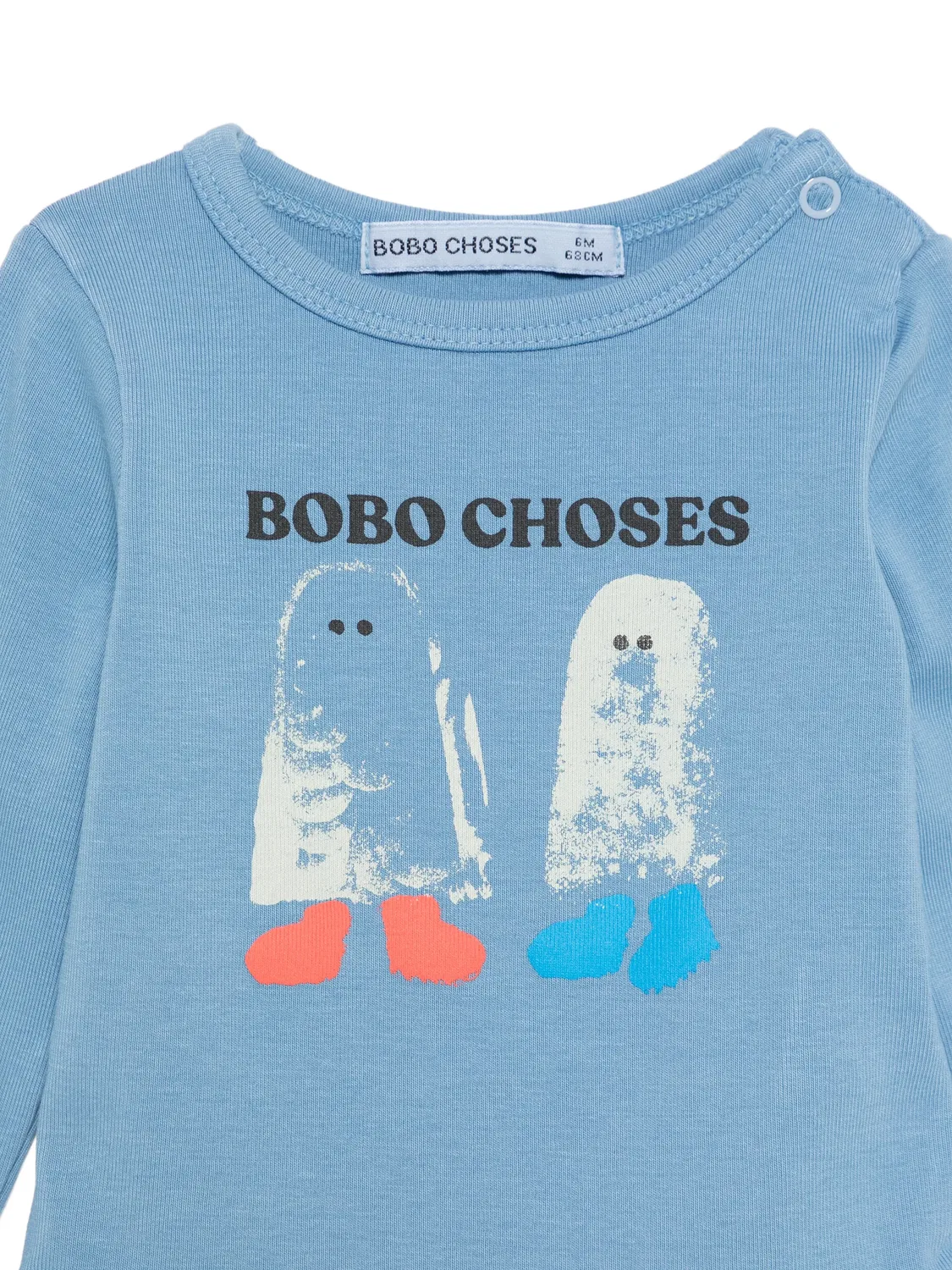 Боди с длинными рукавами и графичным принтом Bobo Choses, синий — фото 3