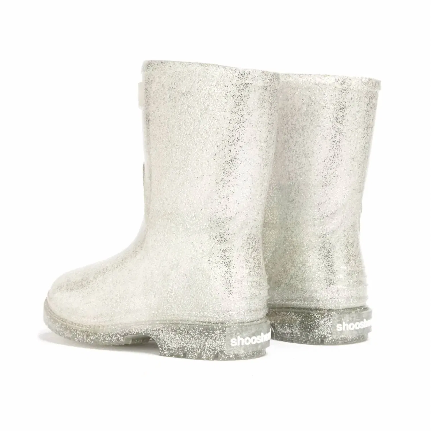 Детские дождевые сапоги для девочек с блеском Glitz Shooshoos, Silver — фото 3