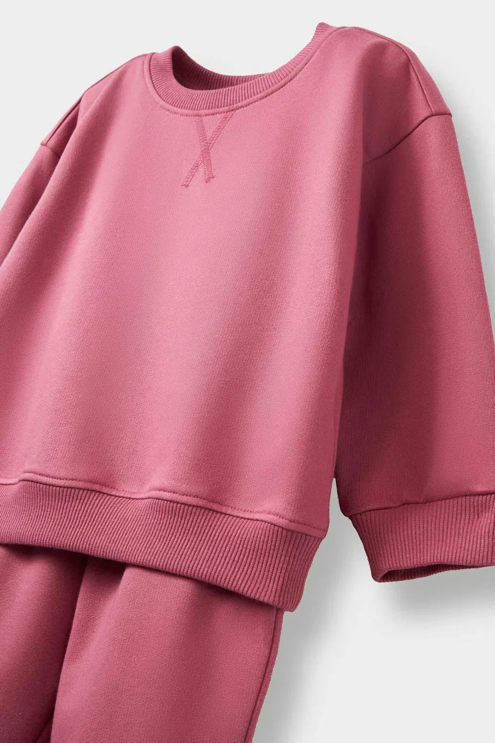 Комплект из флиса с мягкой подкладкой, модель Sweatshirt Sweatpants, Defacto, фиолетовый — фото 3