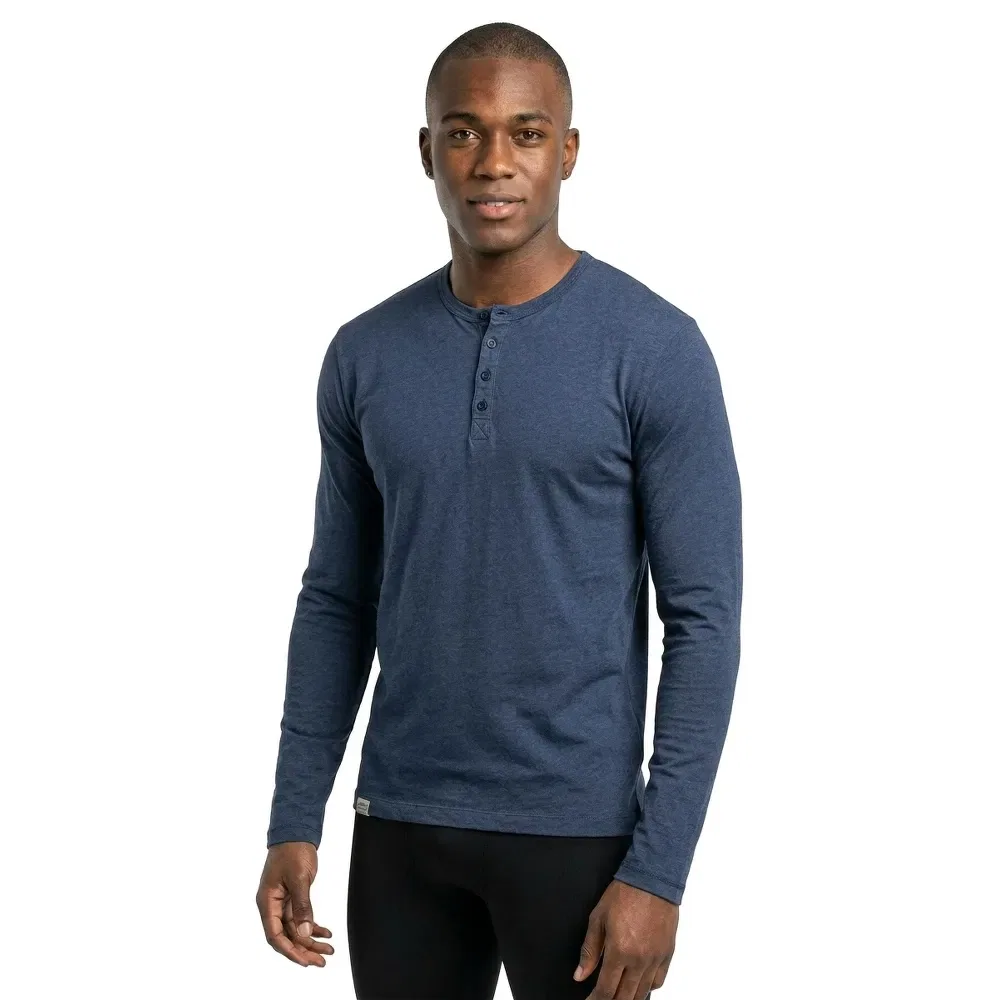 Мужская футболка с длинным рукавом Slub Grandad Superdry, Blue — фото 3