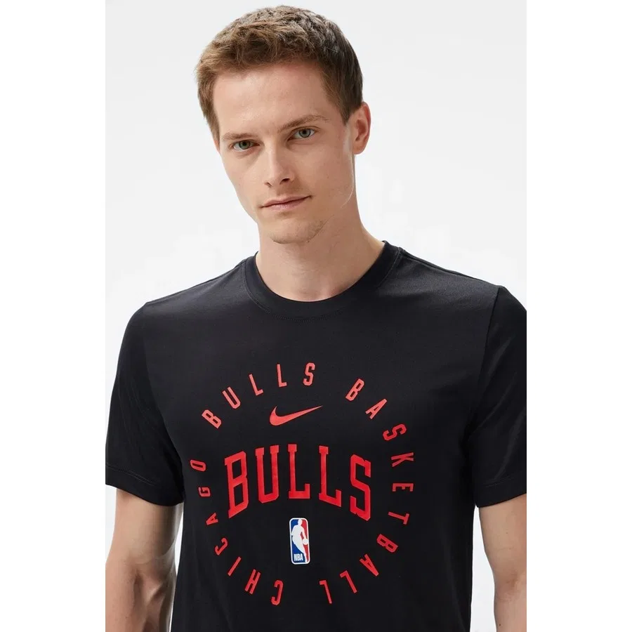 Футболка с длинным рукавом Chicago Bulls NBA SS Crew Black Nike, Черный — фото 2
