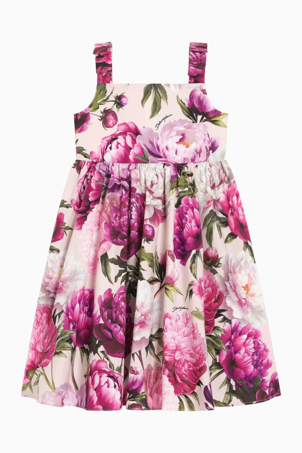 Платье с принтом пионов Dolce & Gabbana — фото 2