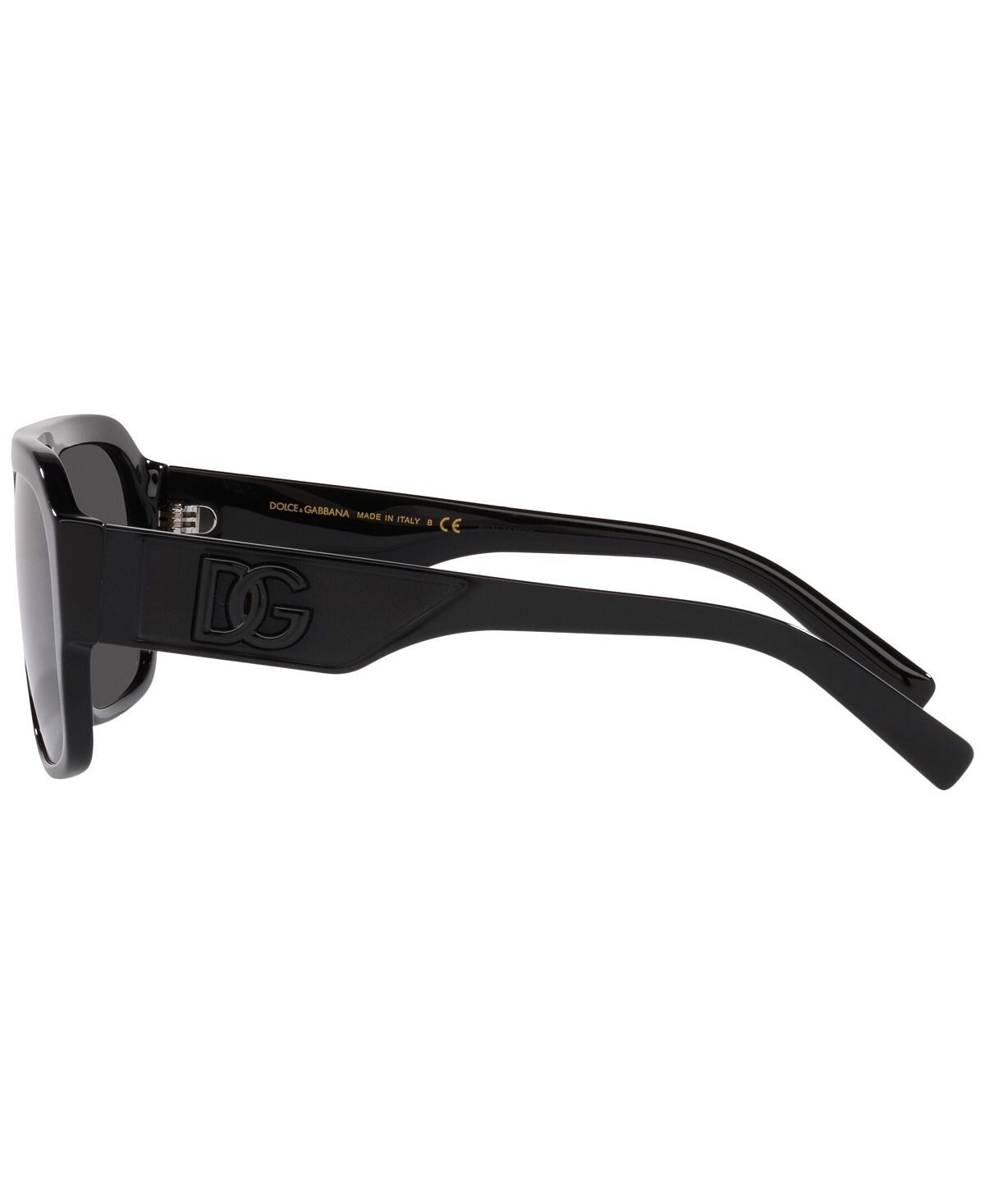 Мужские солнцезащитные очки с низкой перемычкой, dg4403f low bridge fit 58 Dolce & Gabbana, черный — фото 3