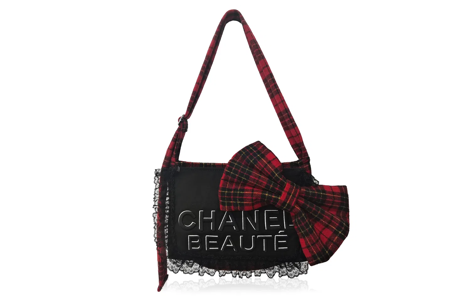 Косметичка винтажная с принтом Sweet Cool Check TCO CHANEL, Черный