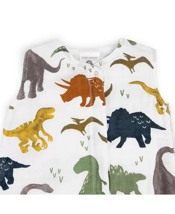 Детский спальный мешок для новорожденных из муслина Little Unicorn, Dino Friends — фото 2