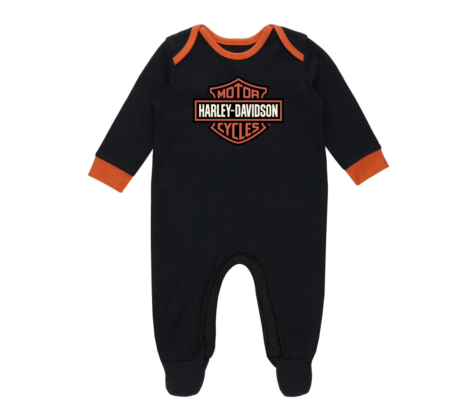 Комбинезон детский с длинным рукавом и принтом Infant Boys Knit Footed Coverall Harley Davidson, Black
