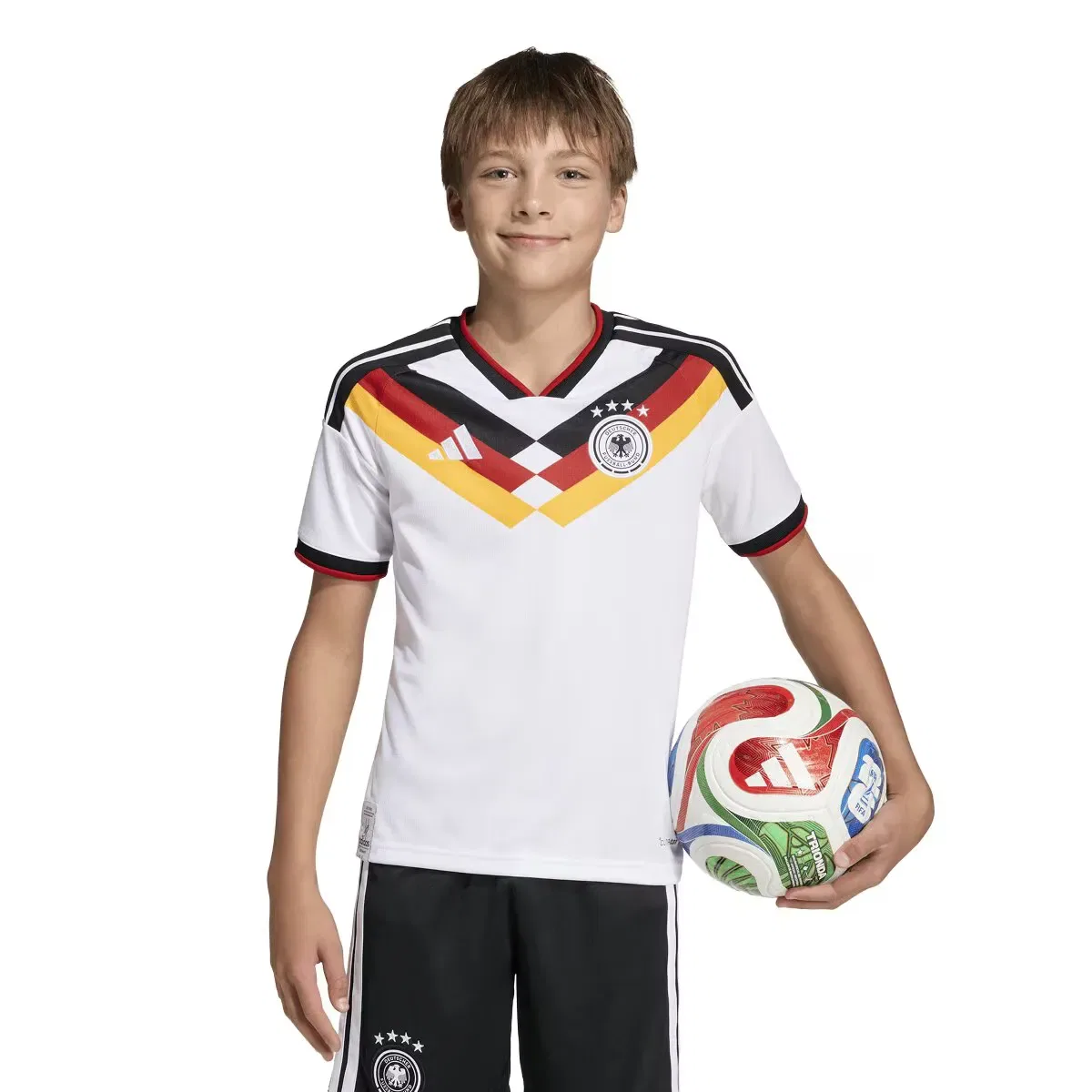 Детская футбольная футболка с принтом Alemania Mundial 2026 adidas, Blanco