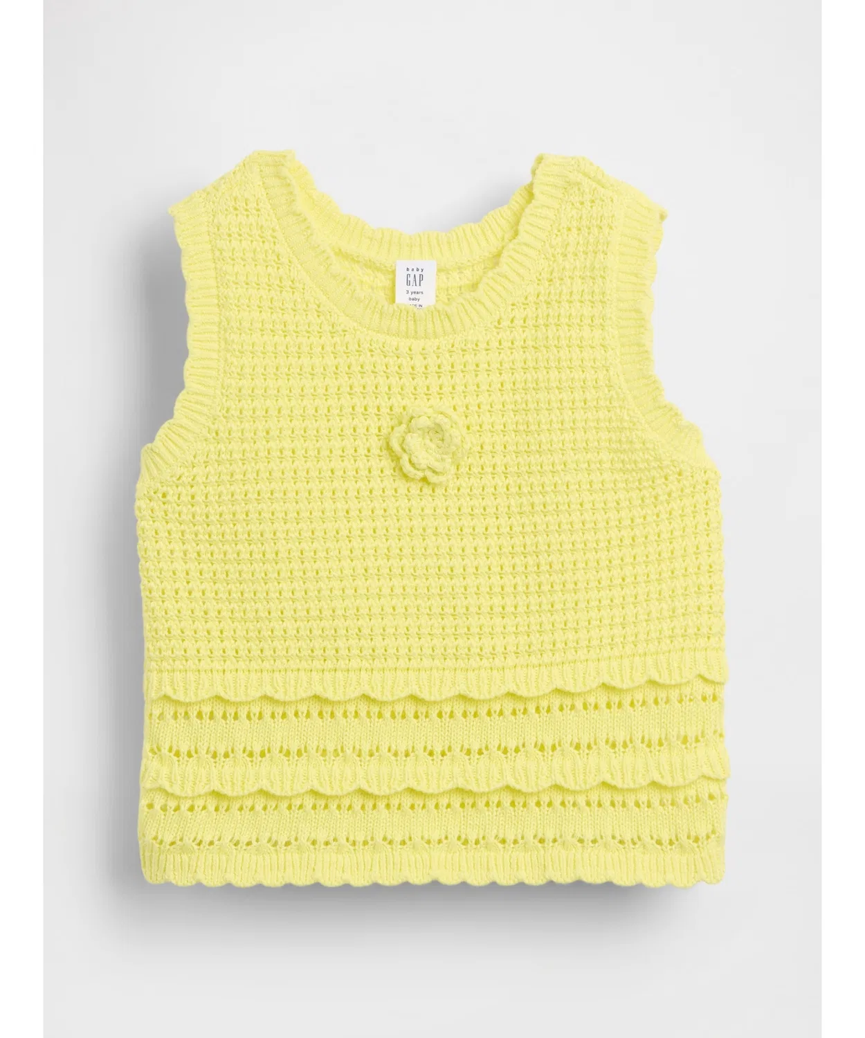 Детский топ без рукавов из хлопка GAP, Yellow — фото 3