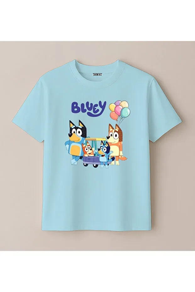 Детская футболка для мальчиков с принтом Bluey Blitzist, Baby Blue