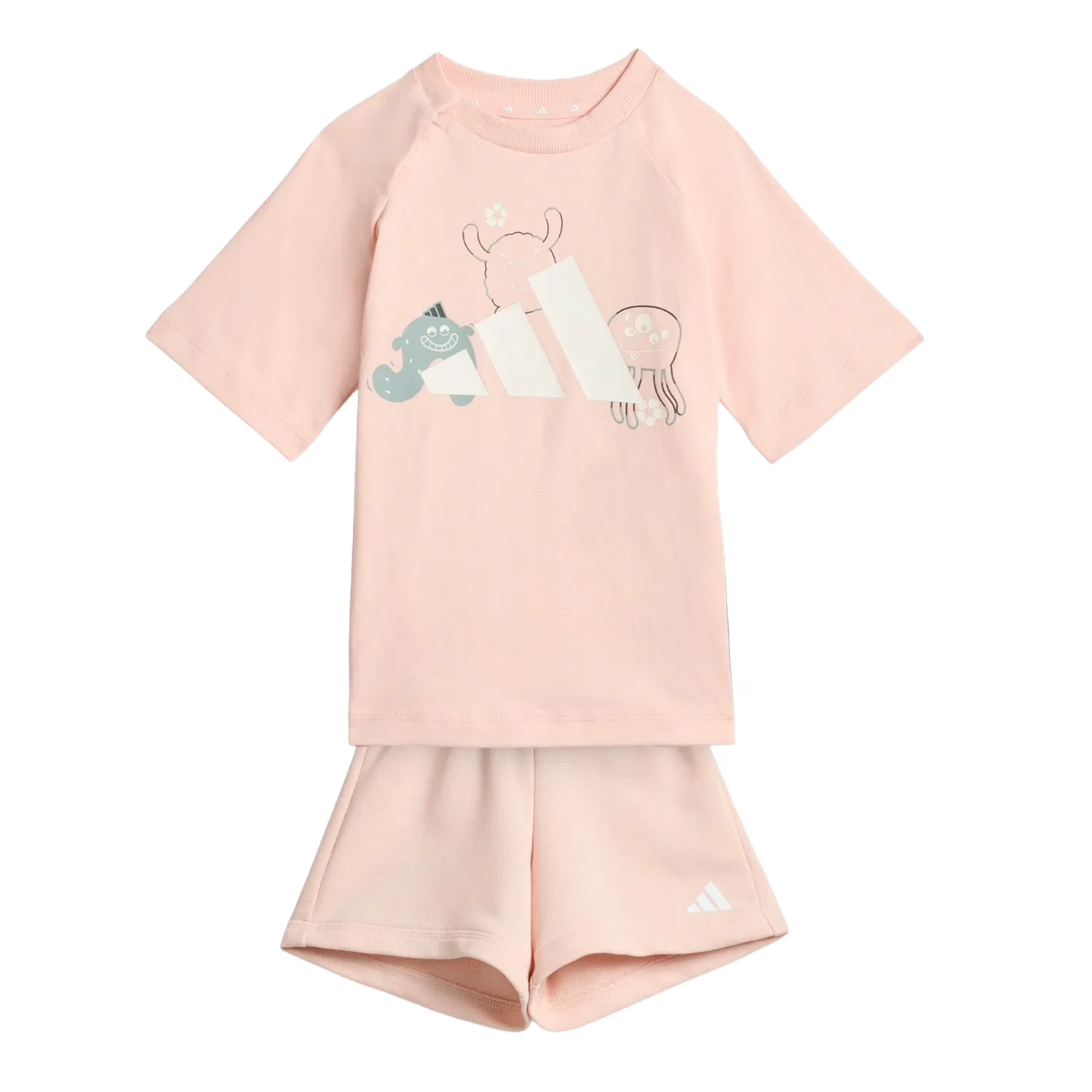 Детский спортивный комплект с коротким рукавом Adidas, цвет Rose Gold