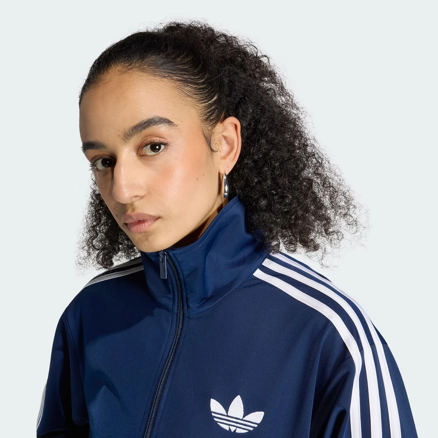 Худи на молнии Adidas Originals Firebird в темно-синем цвете — фото 4