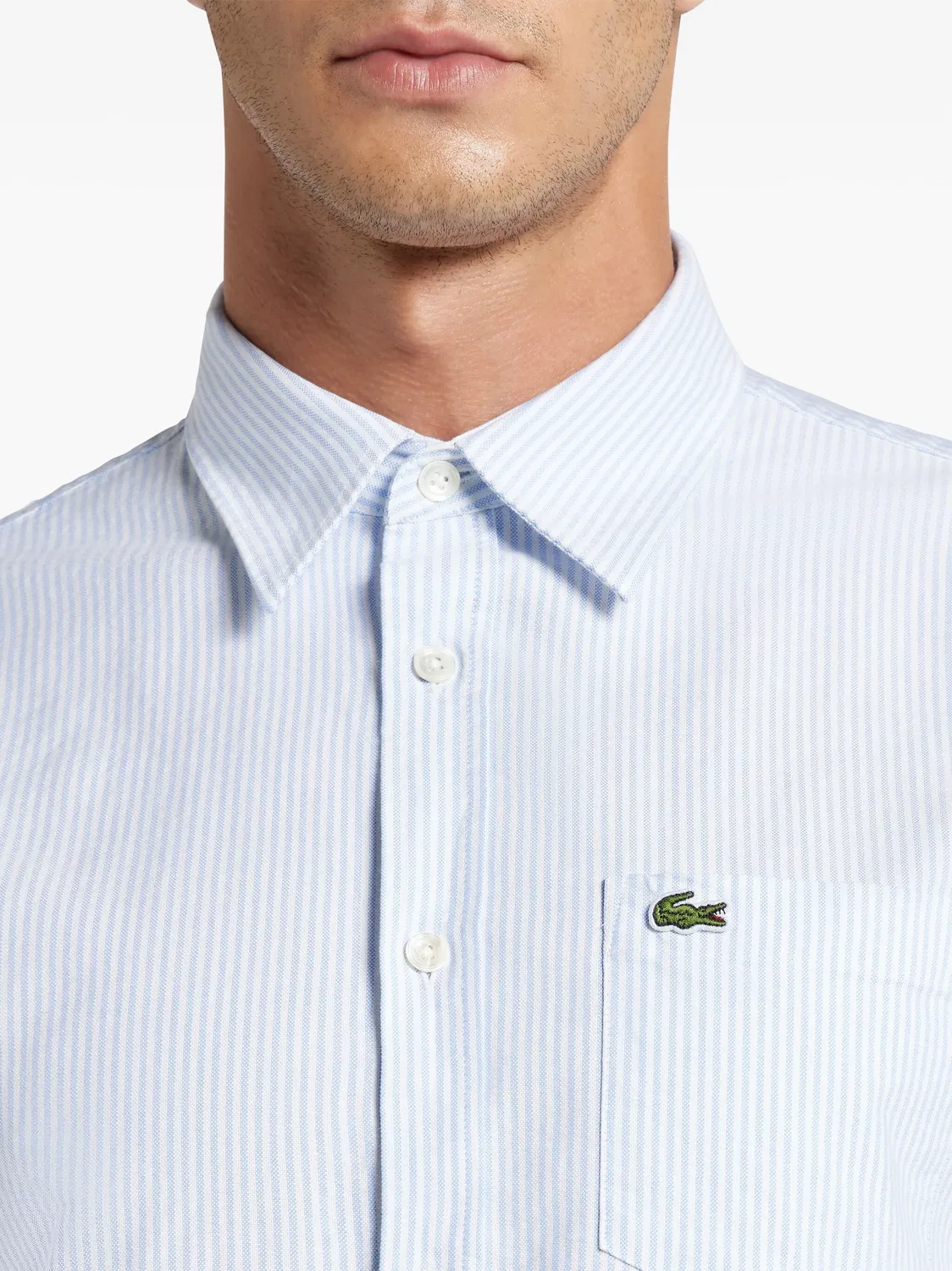 Рубашка из органического хлопка Lacoste, светло-голубой/белый — фото 3