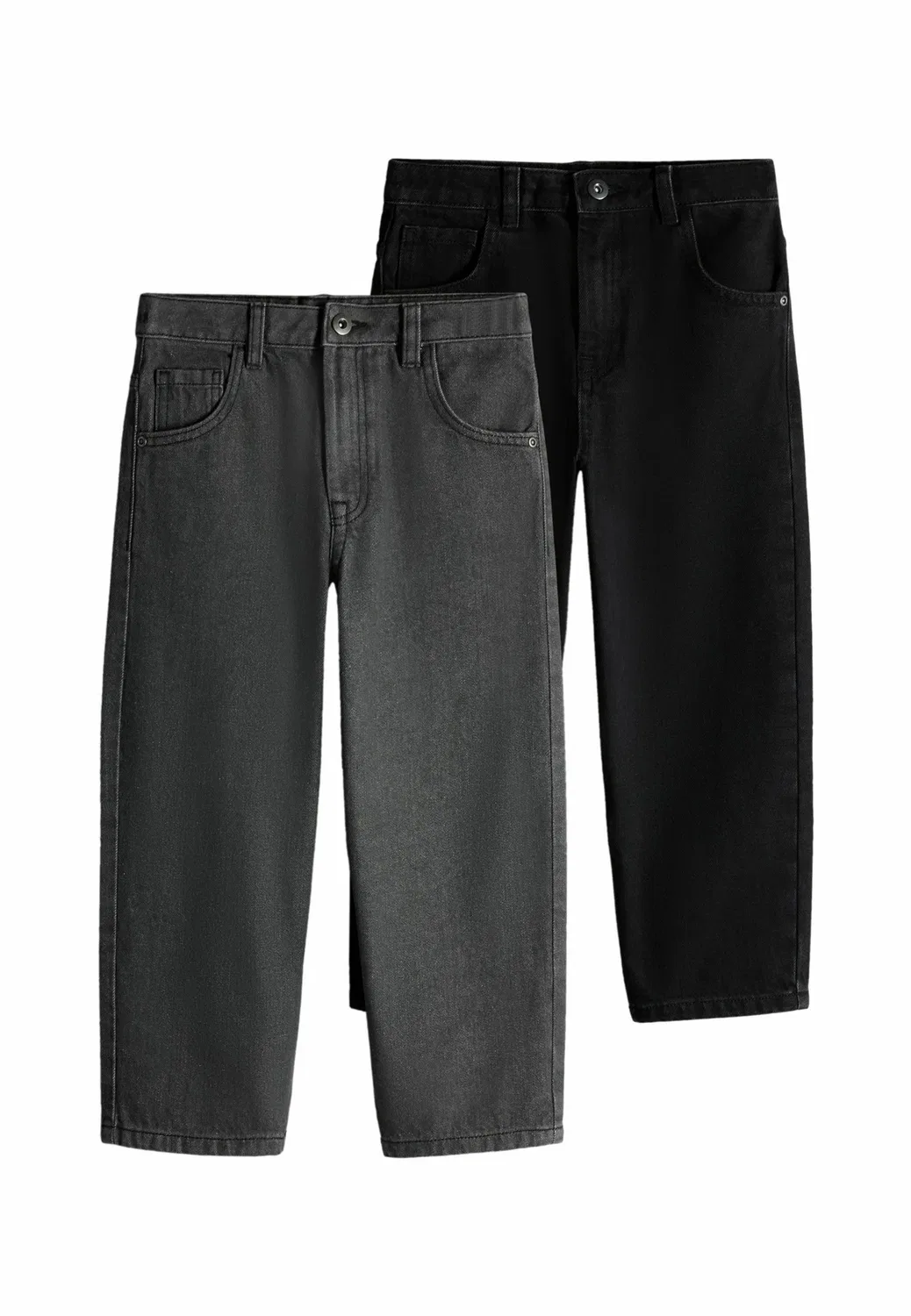 2 пары свободных джинсов унисекс - джинсы свободного кроя The Set, Black Grey