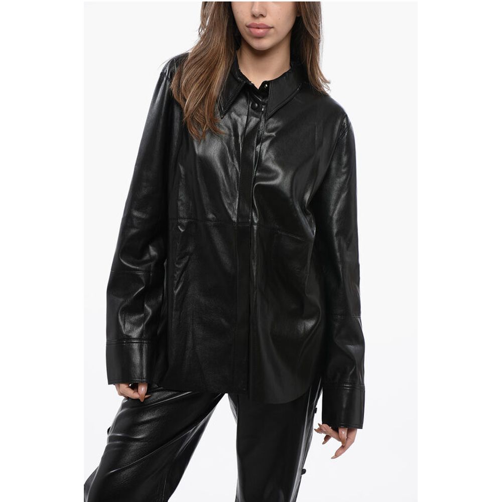 

Черная рубашка из полиэстера Nanushka, Black