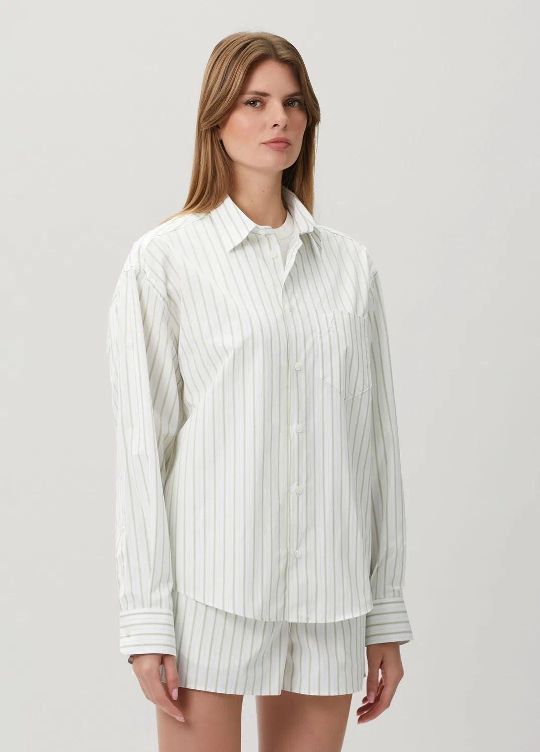 Рубашка Boxy Fit Ami Paris, белый-зеленый — фото 3