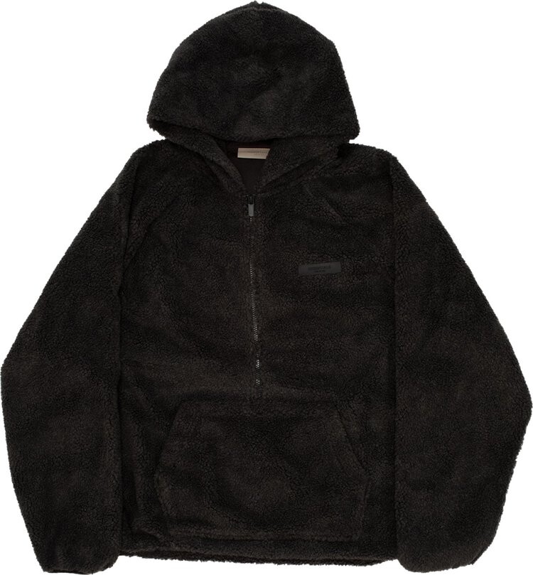 

Худи Fear of God Essentials Polar Fleece Half Zip Hoodie 'Iron', черный