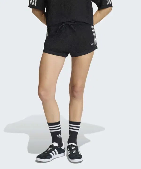 Вязаные шорты из хлопка, короткие, Adidas, черный