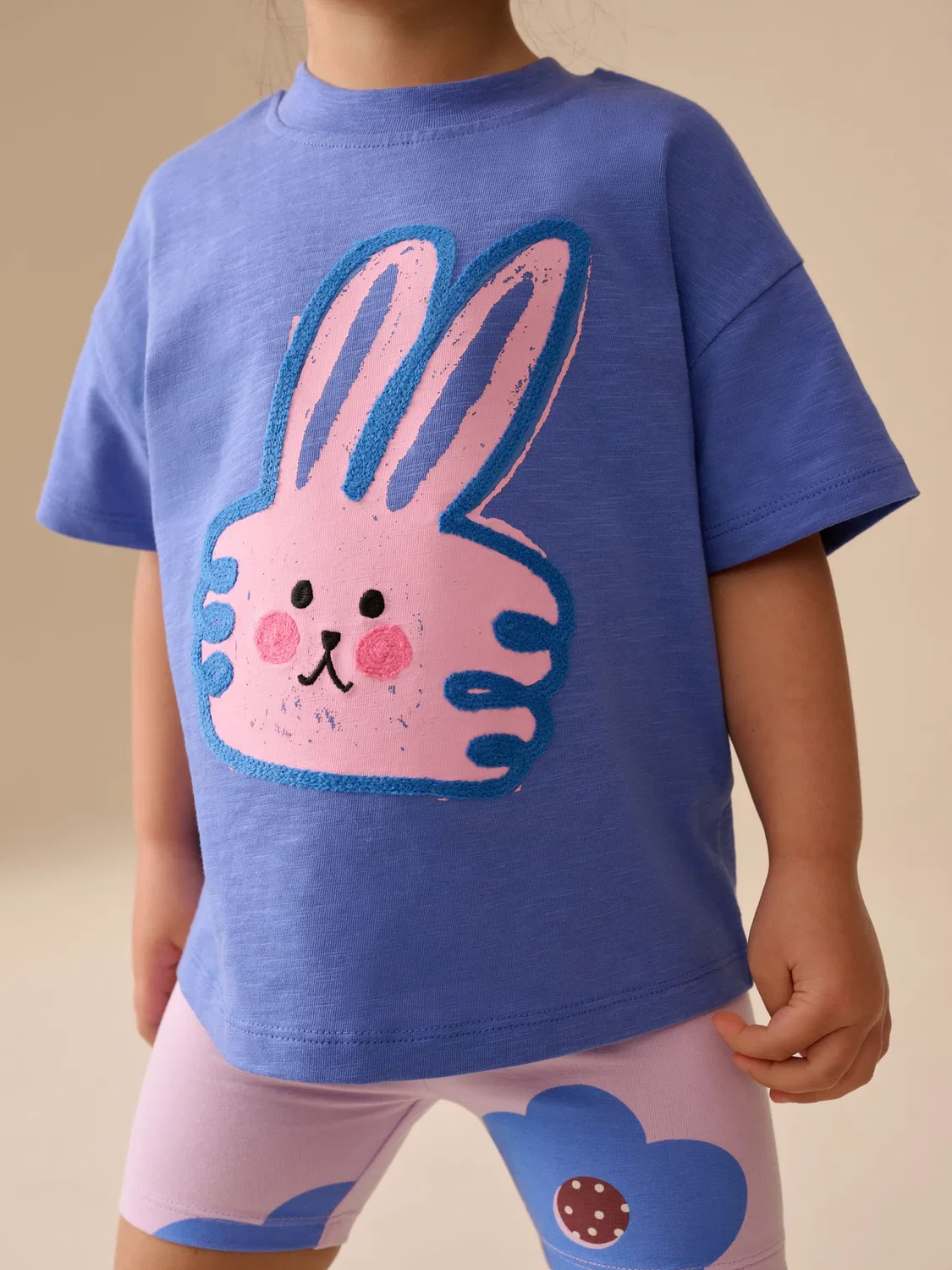Комплект из футболки и шорт, с графическим принтом, Blue Bunny Next, голубой — фото 2
