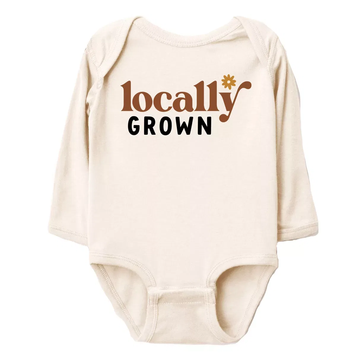 Детское боди с длинным рукавом с принтом Boho Locally Grown The Juniper Shop, Natural