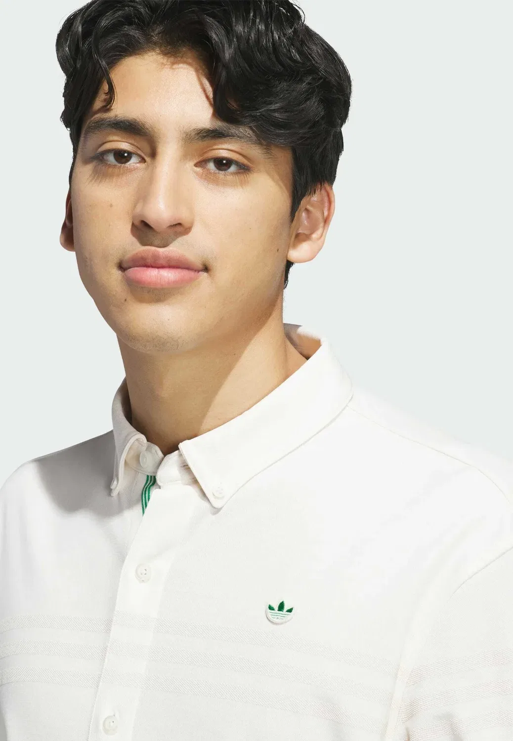 Оригинальная трикотажная рубашка-поло с пуговицами - рубашка Adidas Performance, Chalk White — фото 3