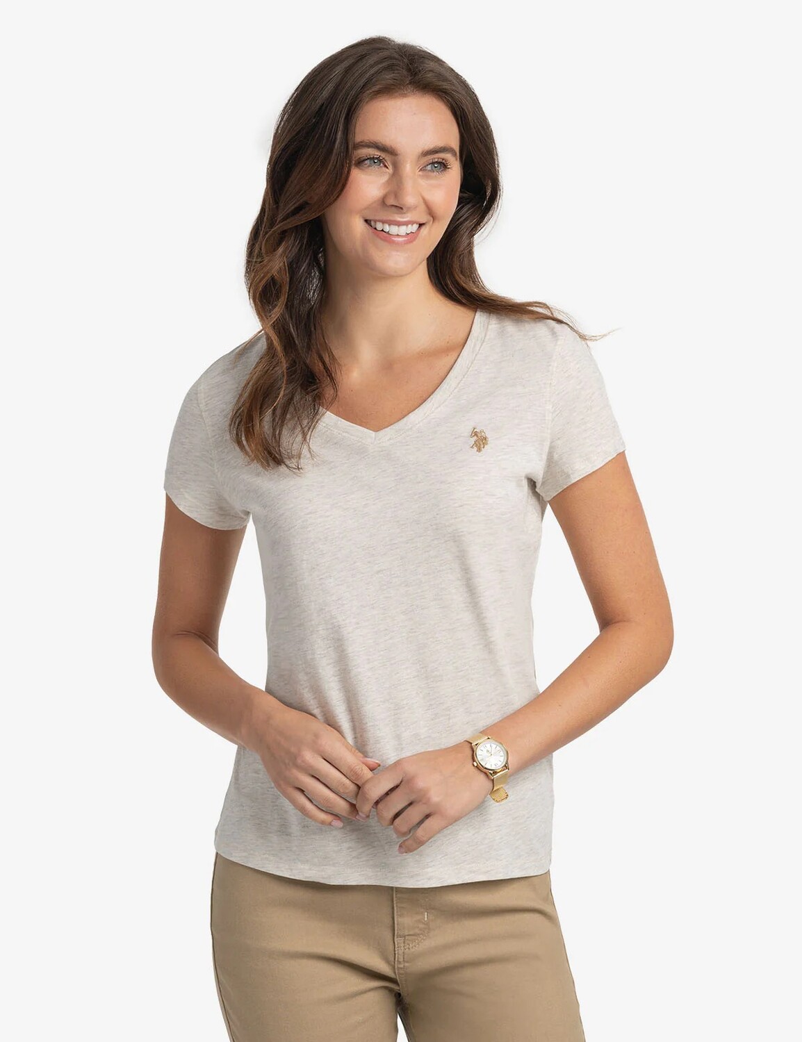 

Футболка U.S. Polo Assn. V-neck, кремовый