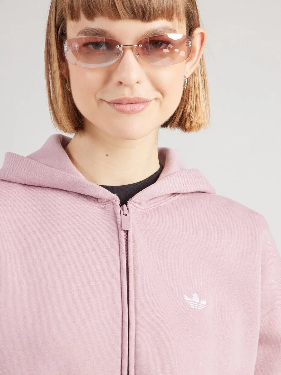 Худи на молнии ADIDAS ORIGINALS 'ESS' сиреневого цвета — фото 3